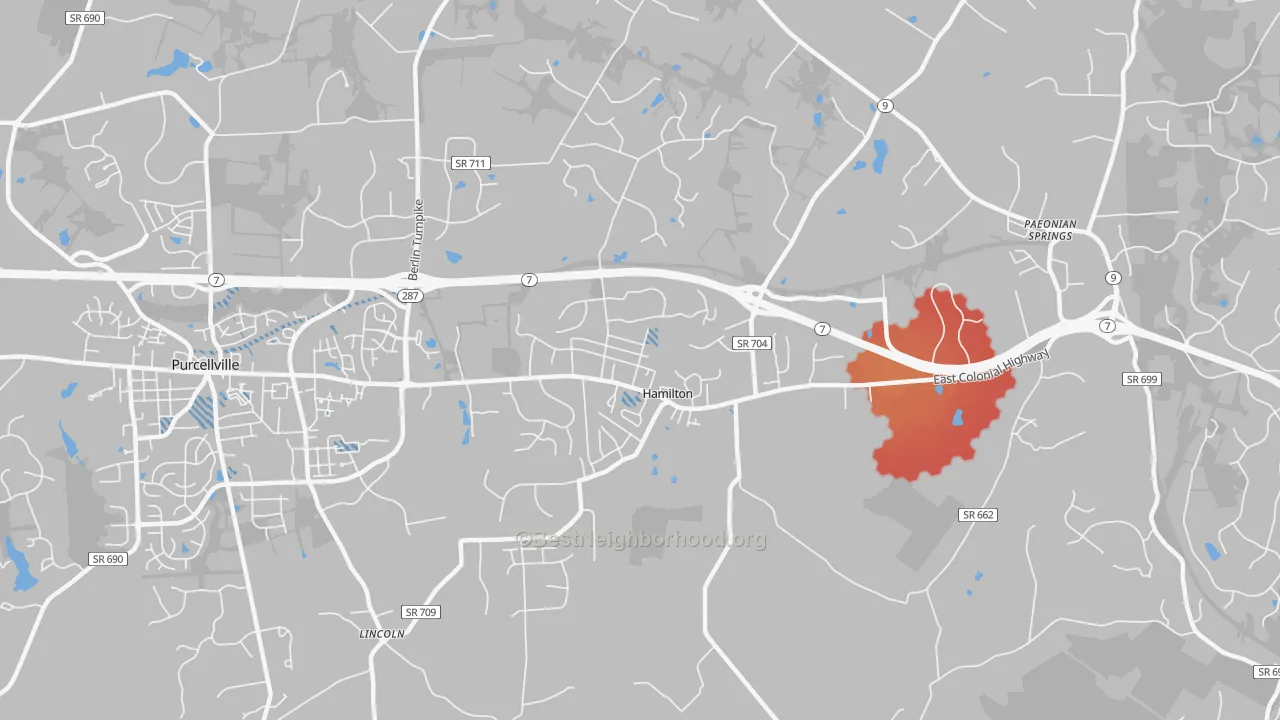 Transit Grade map of Hamilton, VA