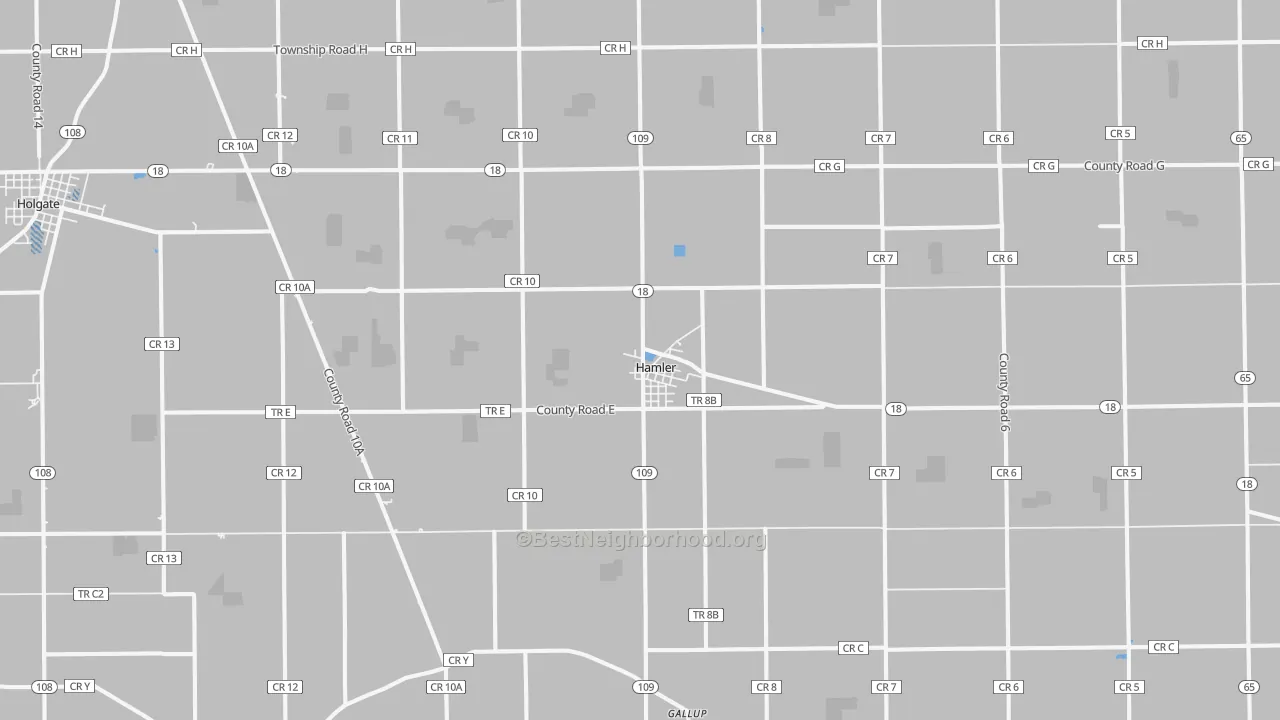 Transit Grade map of Hamler, OH