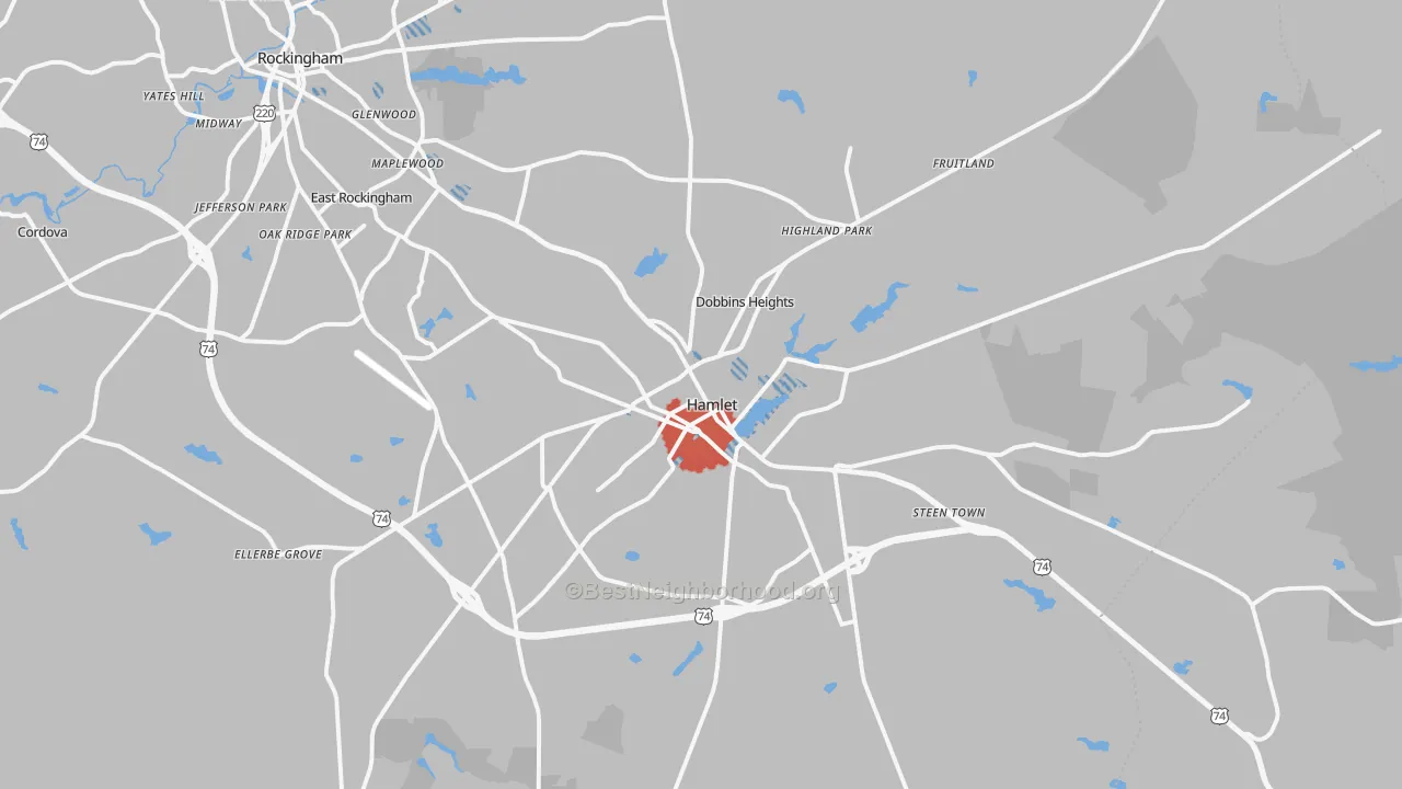 Transit Grade map of Hamlet, NC