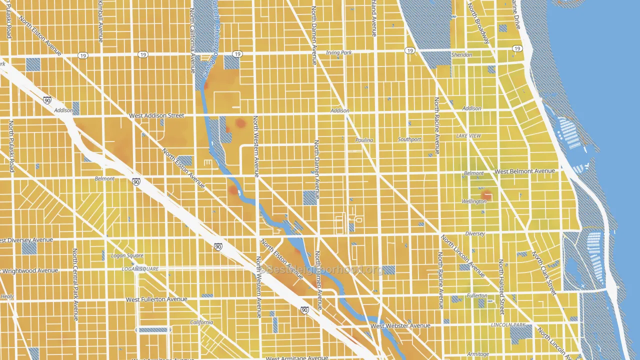 Transit Grade map of Hamlin Park, Chicago, IL