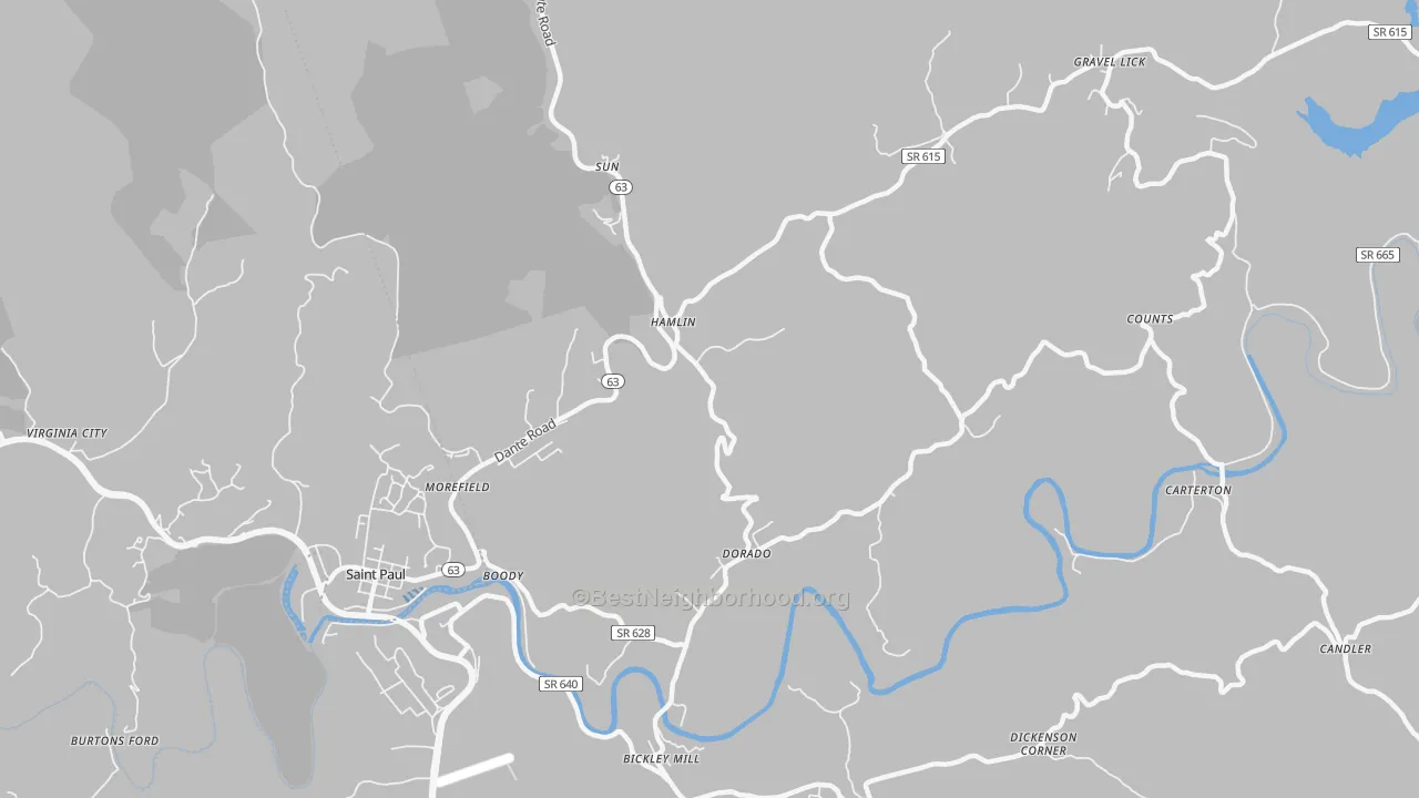 Transit Grade map of Hamlin, VA