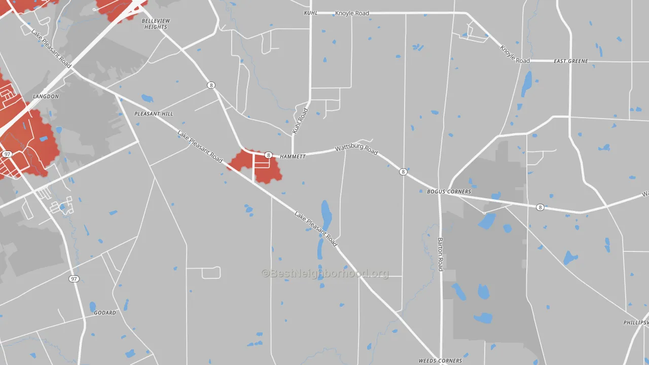 Transit Grade map of Hammett, PA
