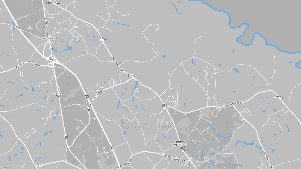 Transit Grade map of Hammond Crossroads, SC