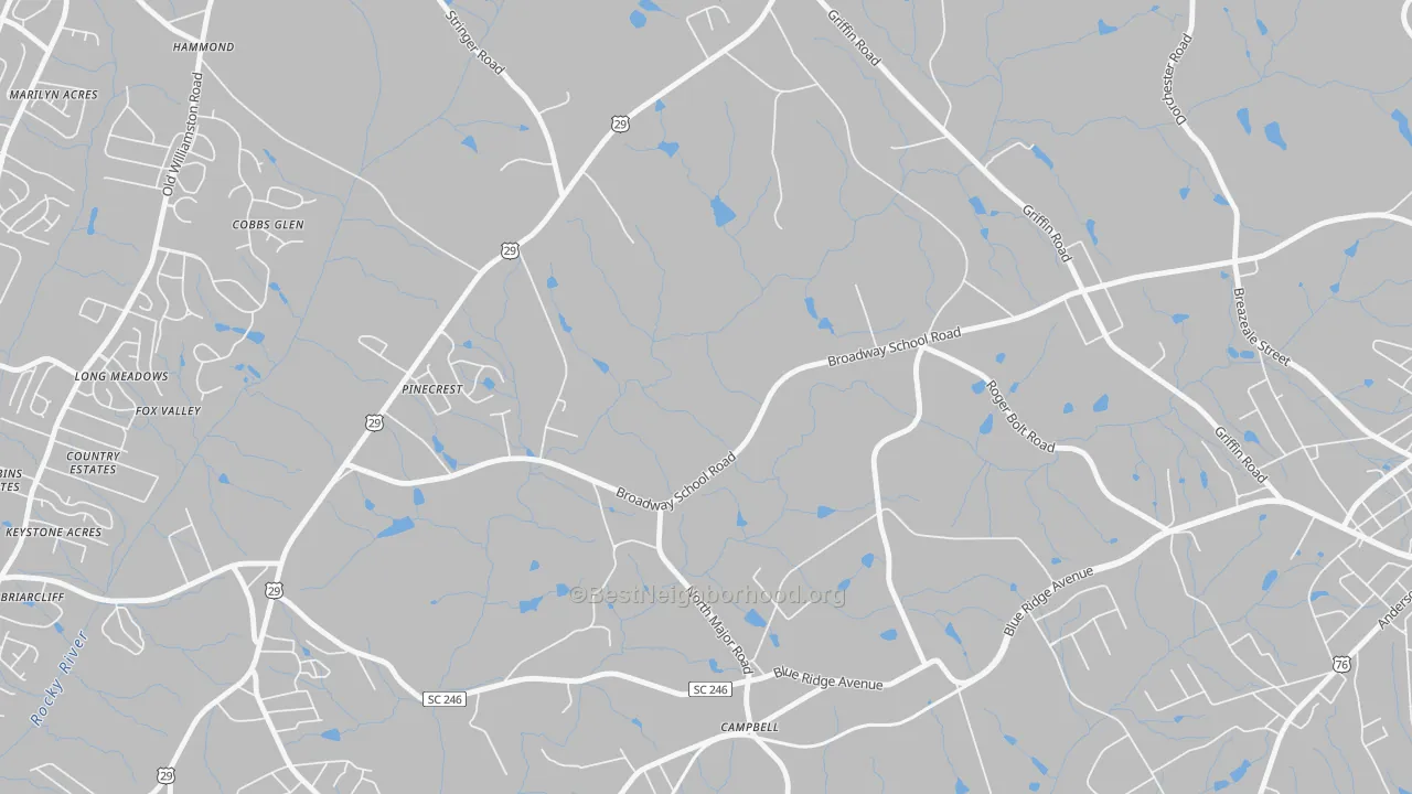 Transit Grade map of Hammond, SC