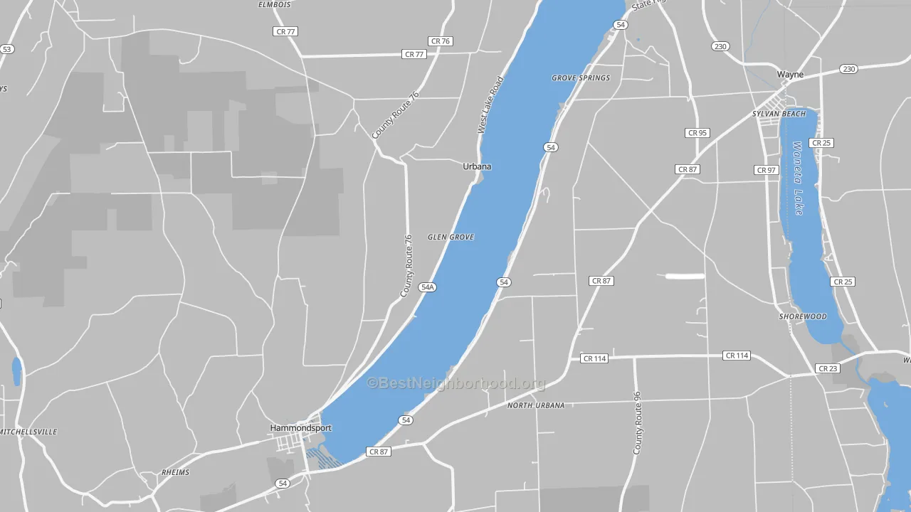 Transit Grade map of Hammondsport, NY