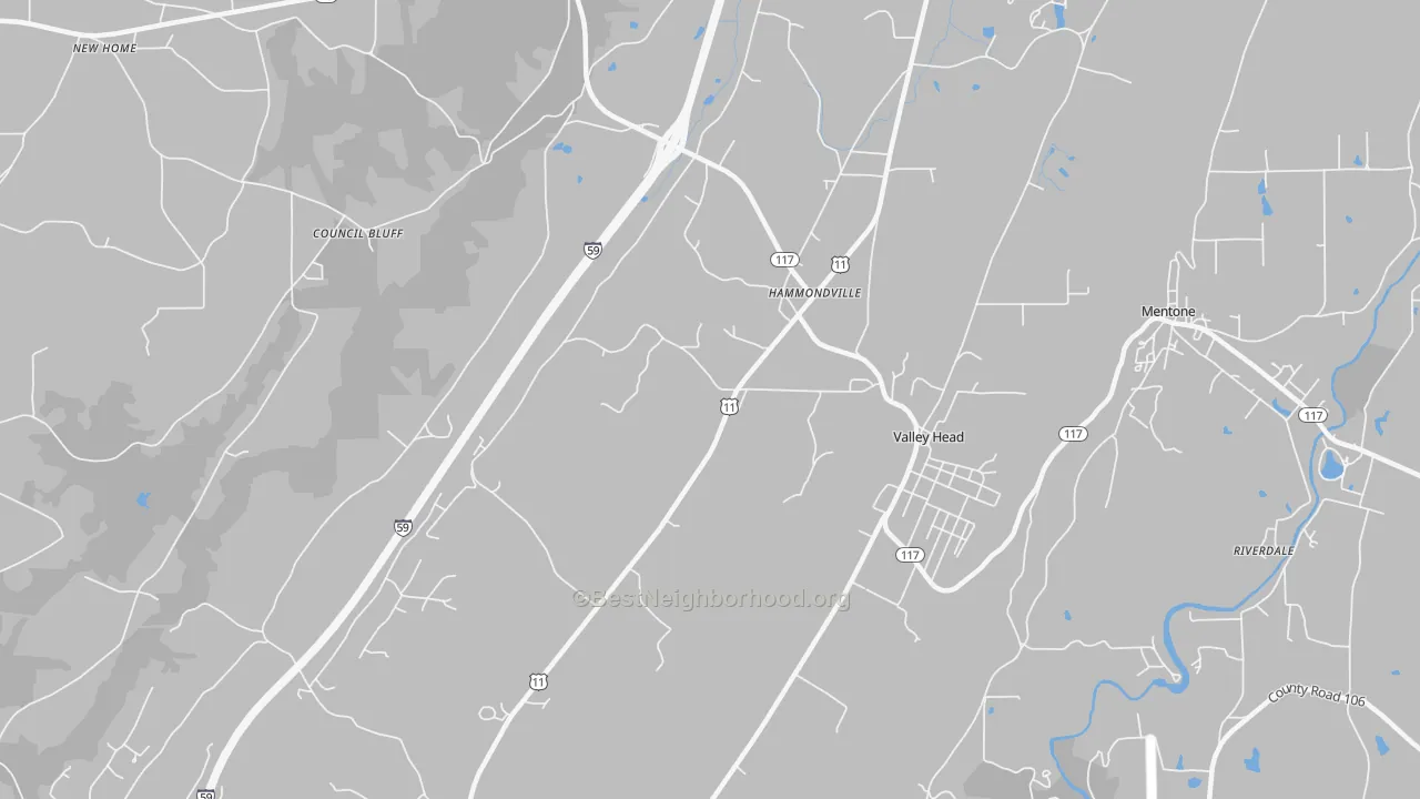 Transit Grade map of Hammondville, AL