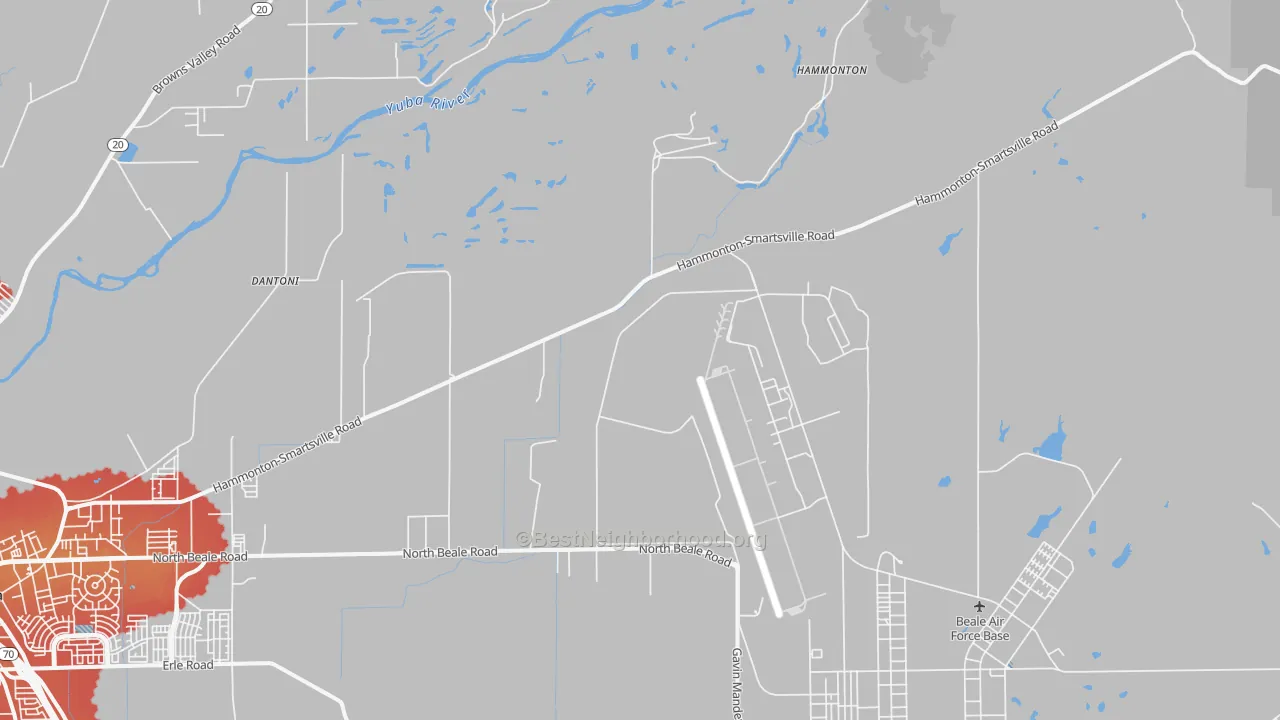 Transit Grade map of Hammonton, CA