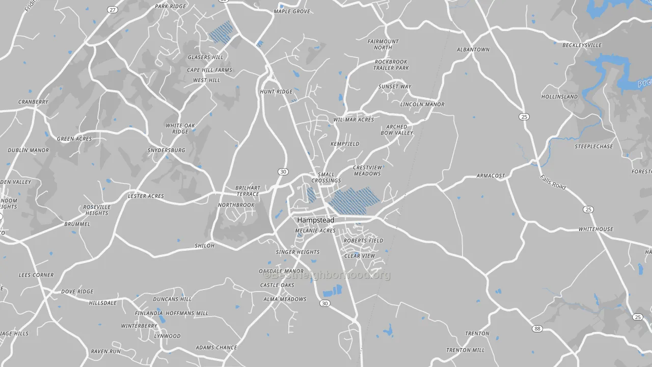 Transit Grade map of Hampstead, MD