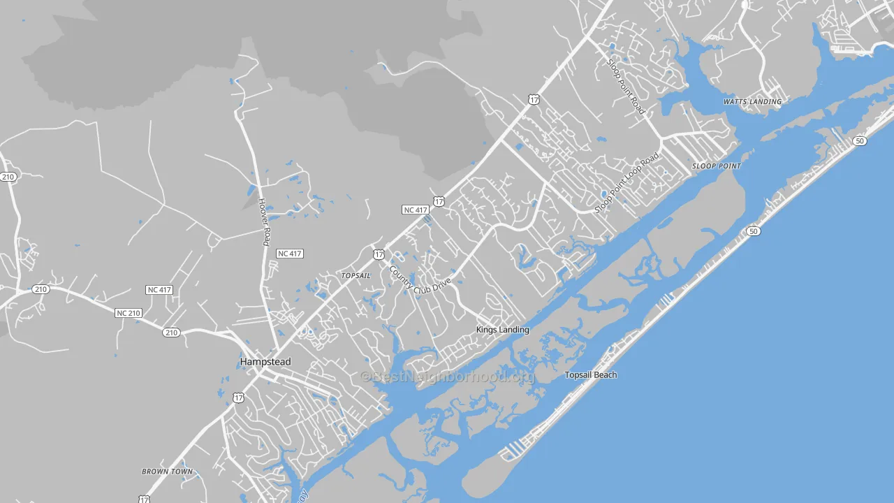 Transit Grade map of Hampstead, NC