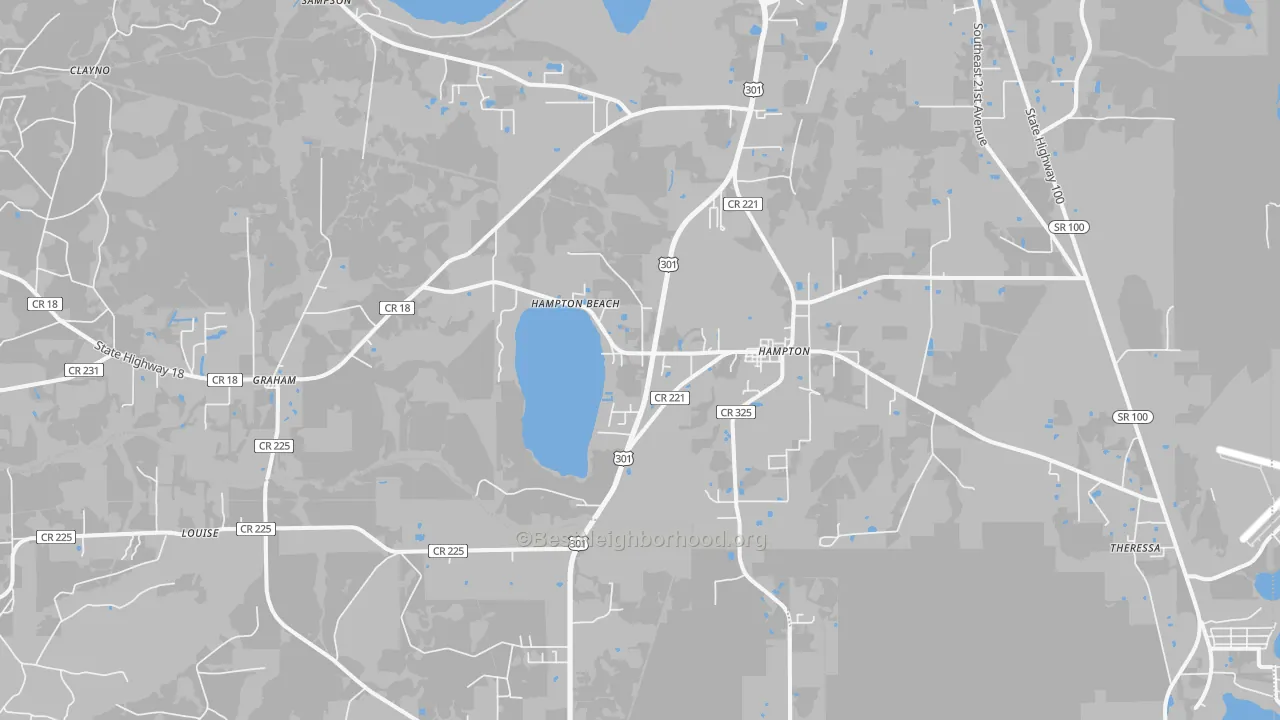 Transit Grade map of Hampton, FL