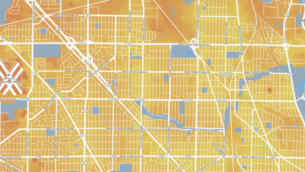 Transit Grade map of Hampton Heights, Milwaukee, WI