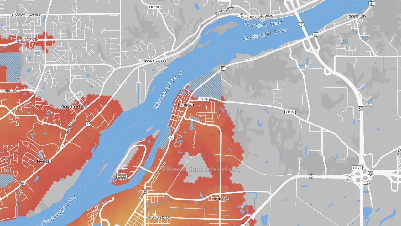 Transit Grade map of Hampton, IL