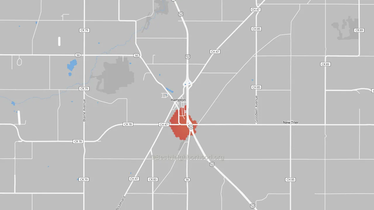 Transit Grade map of Hampton, MN