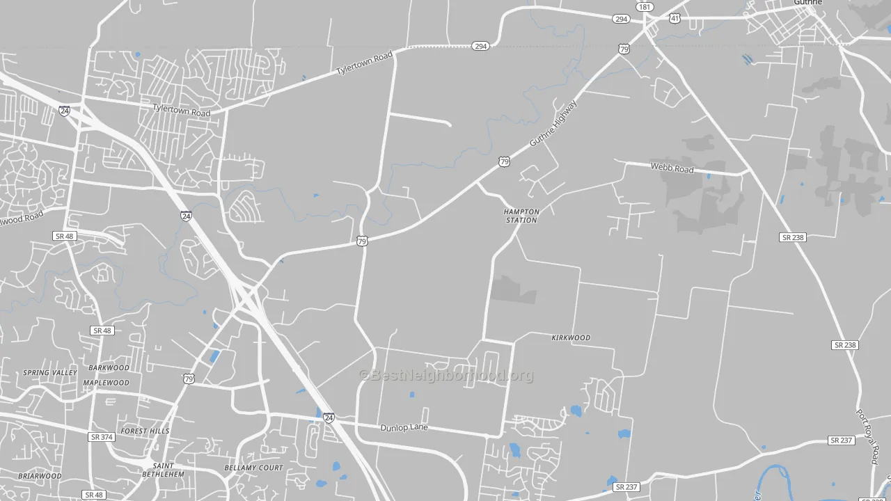 Transit Grade map of Hampton Station, TN