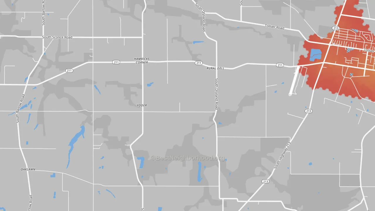Transit Grade map of Hamricks Corner, OR