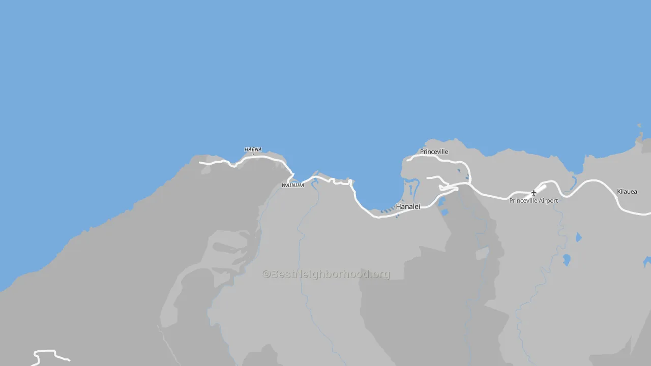 Transit Grade map of Hanalei, HI