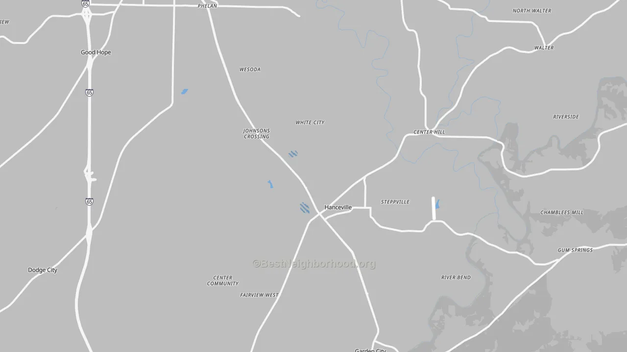 Transit Grade map of Hanceville, AL
