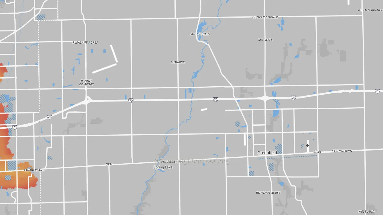 Transit Grade map of Hancock County, IN