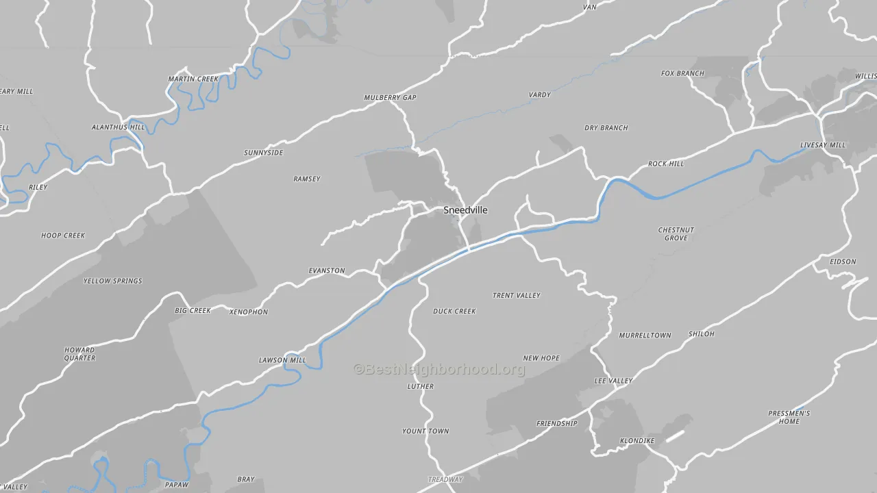 Transit Grade map of Hancock County, TN