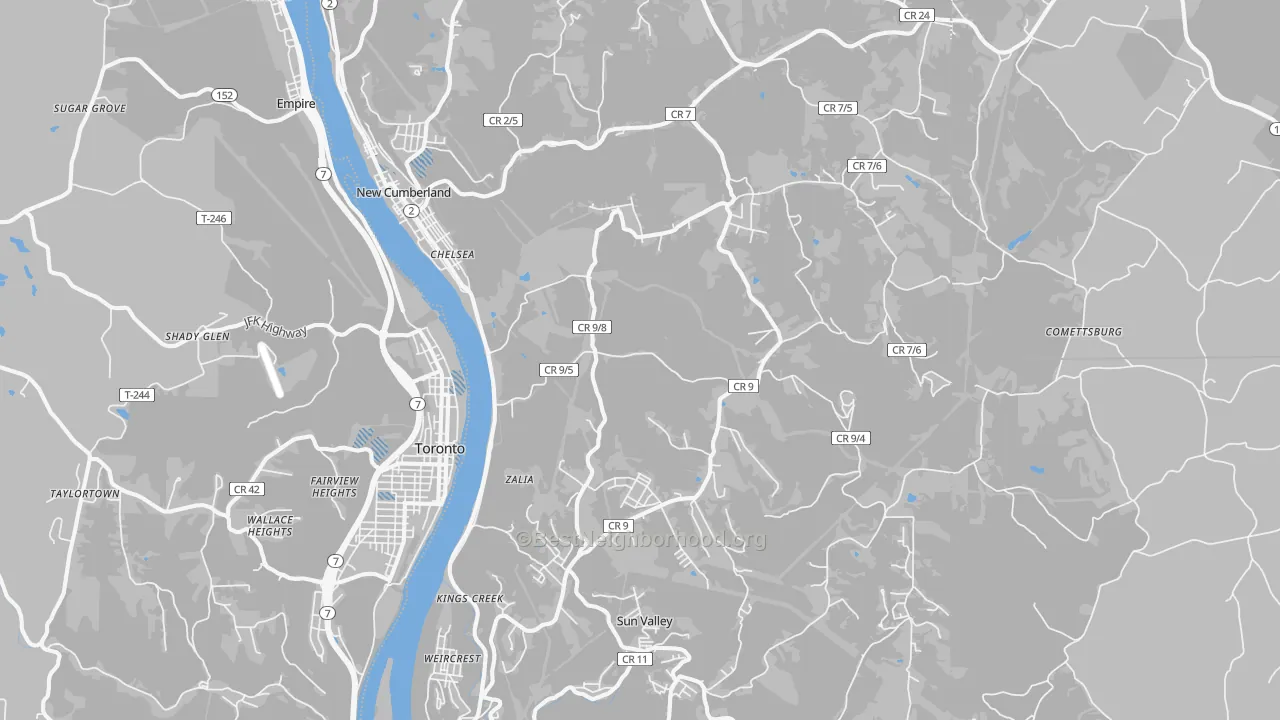 Transit Grade map of Hancock County, WV