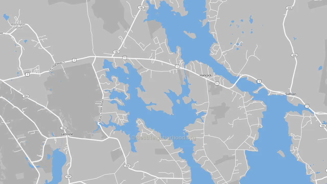 Transit Grade map of Hancock, ME