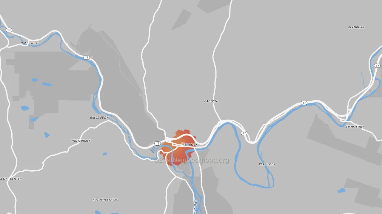 Transit Grade map of Hancock, NY