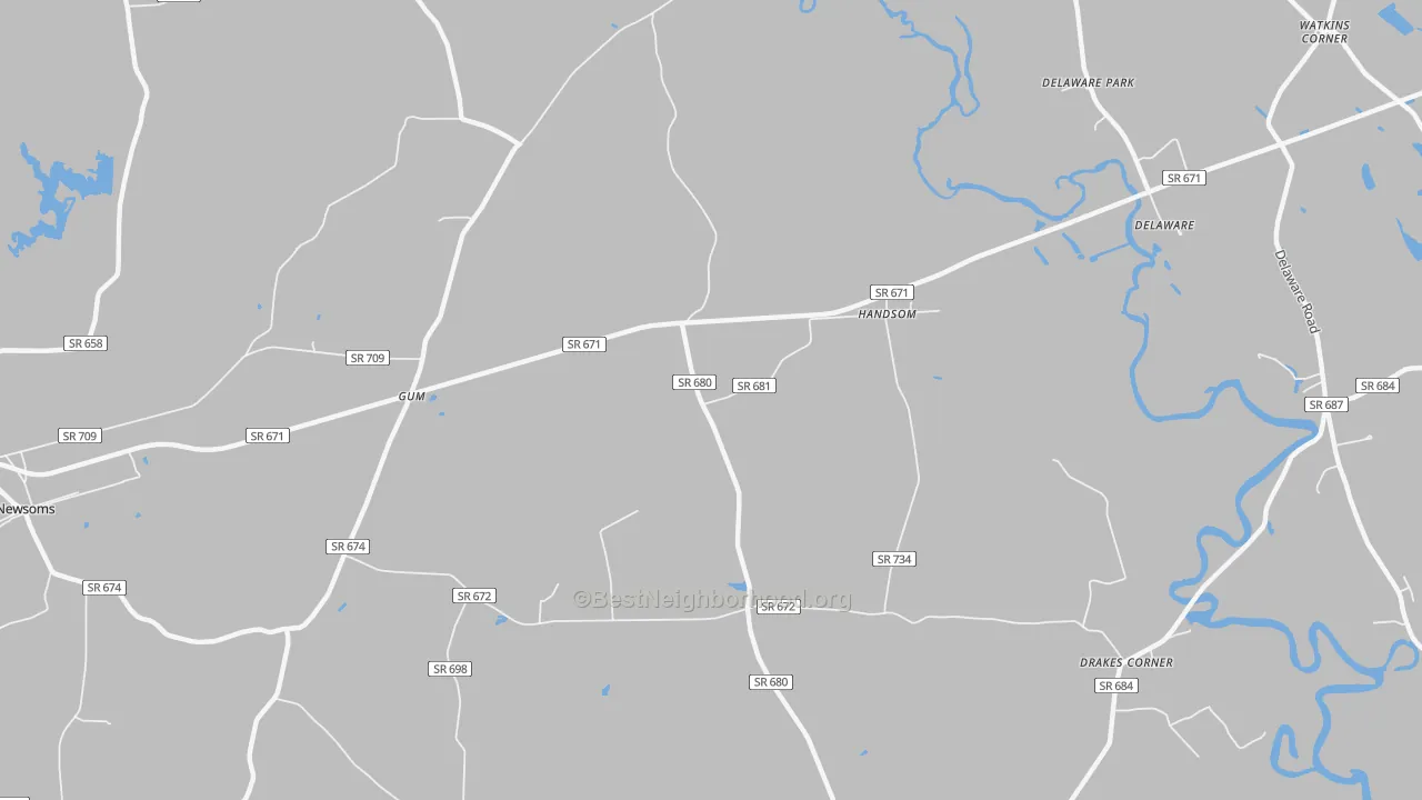 Transit Grade map of Handsom, VA