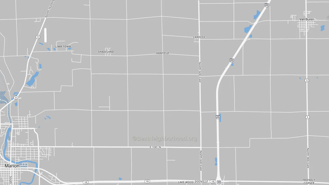 Transit Grade map of Hanfield, IN