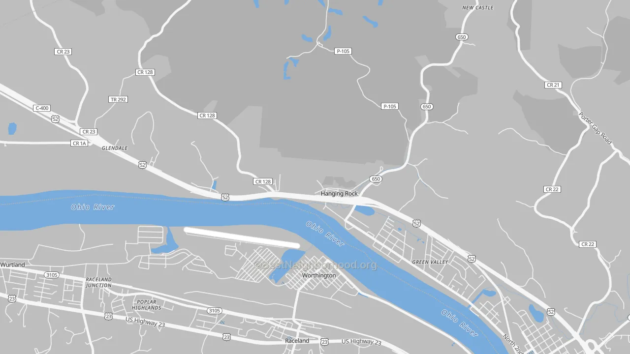Transit Grade map of Hanging Rock, OH