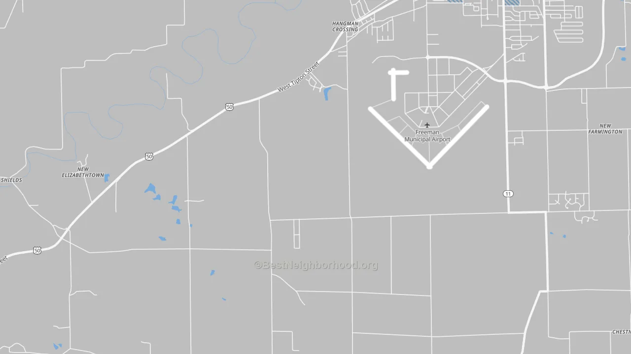 Transit Grade map of Hangman Crossing, IN