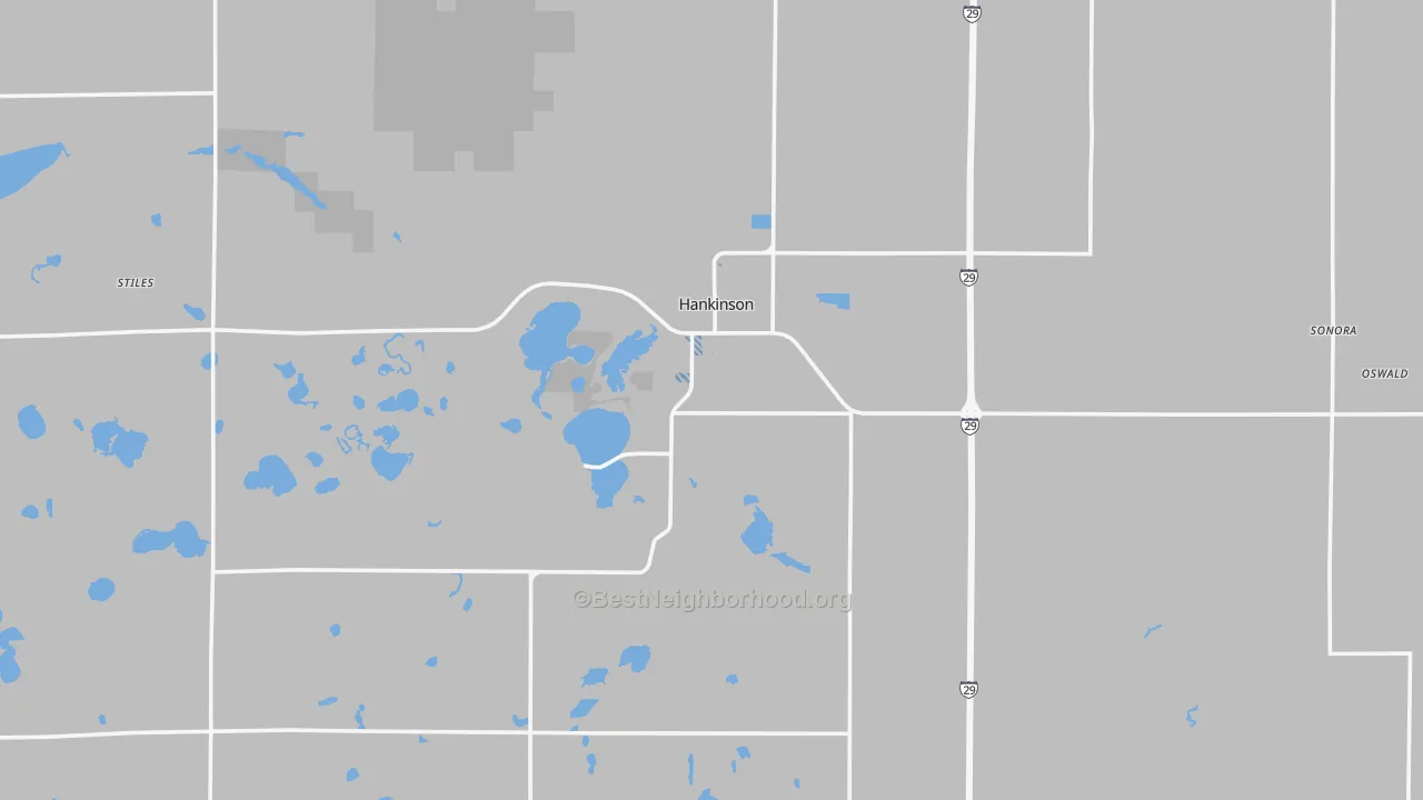 Transit Grade map of Hankinson, ND