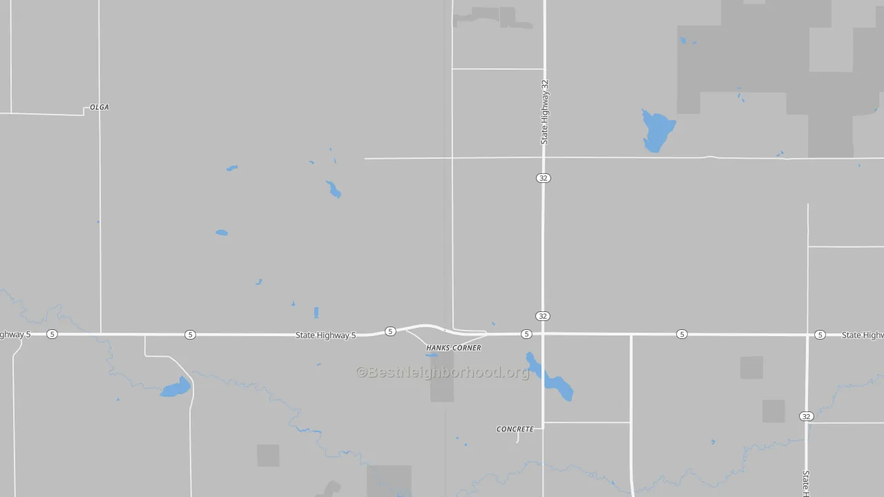 Transit Grade map of Hanks Corner, ND