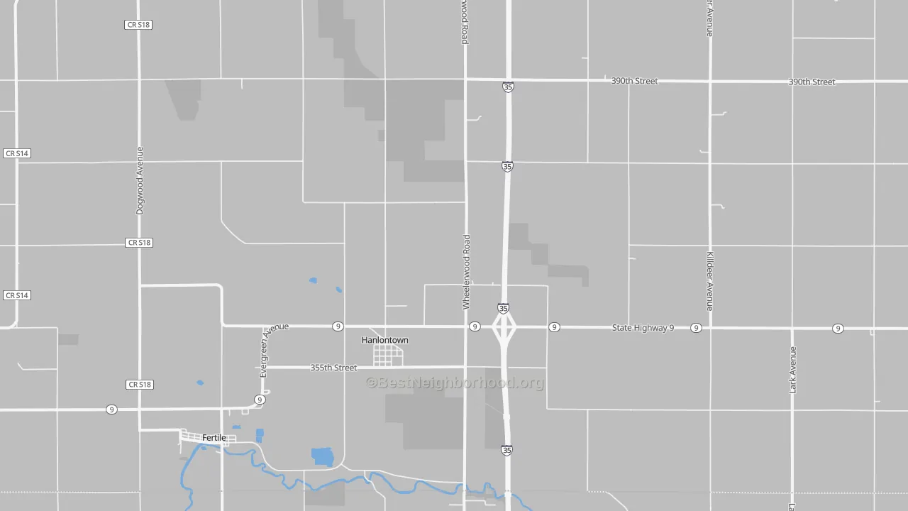 Transit Grade map of Hanlontown, IA