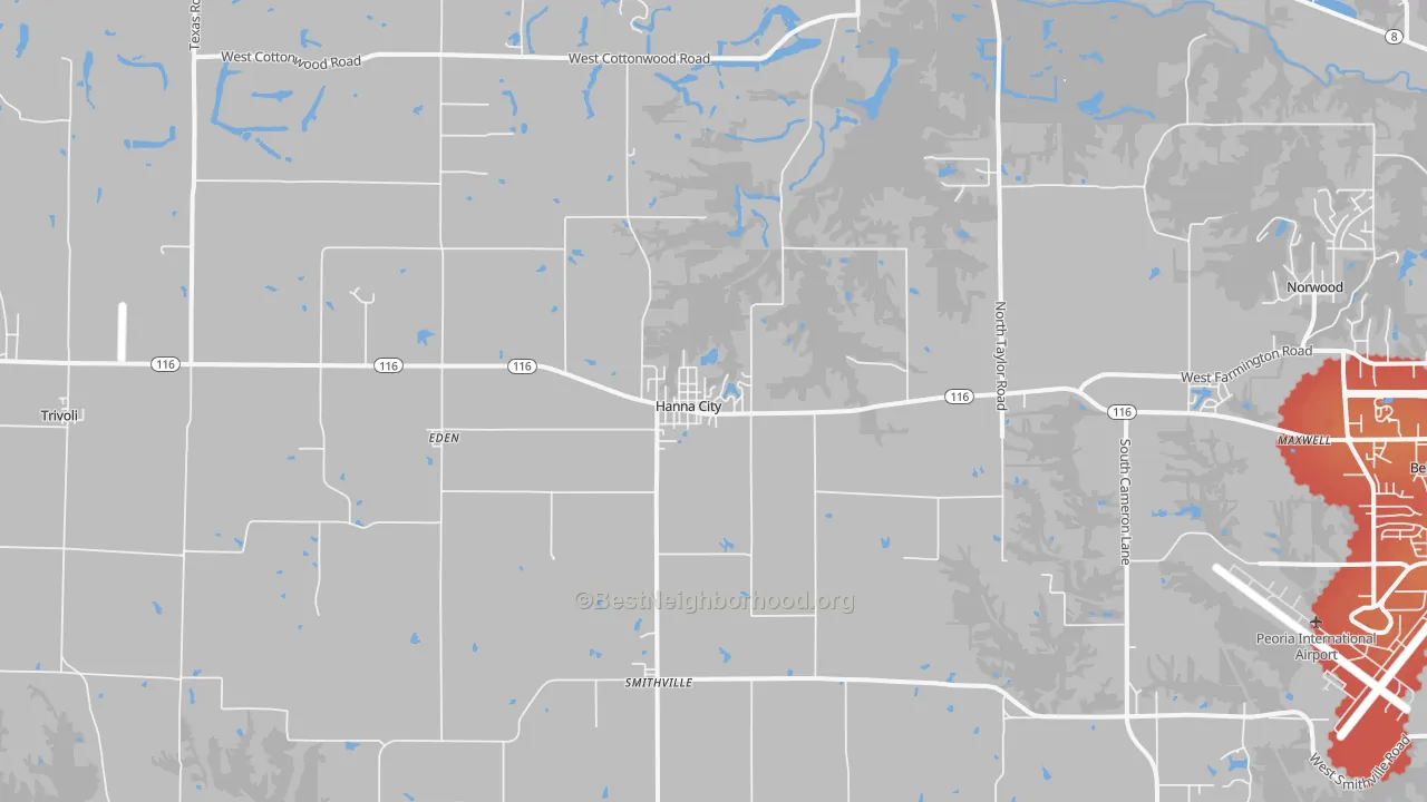 Transit Grade map of Hanna City, IL