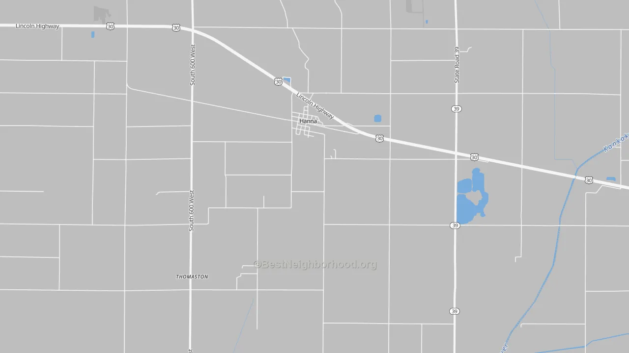 Transit Grade map of Hanna, IN