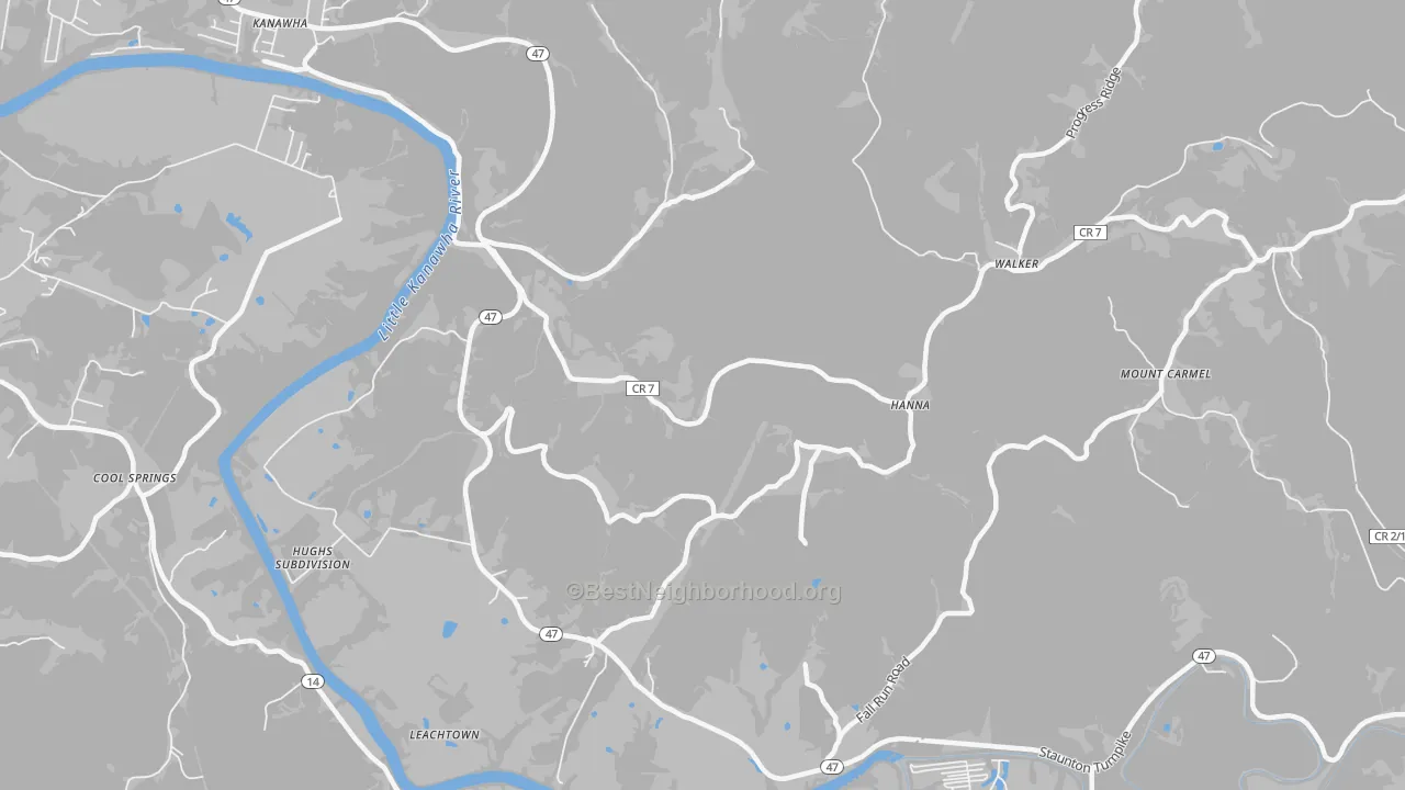 Transit Grade map of Hanna, WV