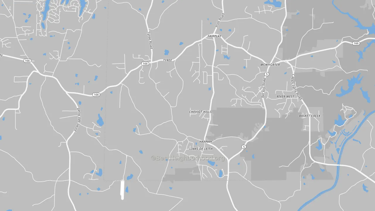 Transit Grade map of Hannah, GA