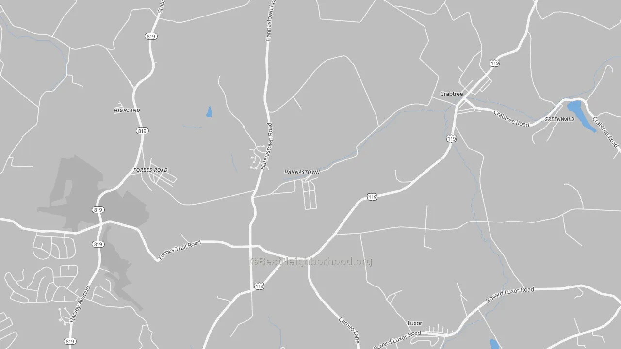 Transit Grade map of Hannastown, PA