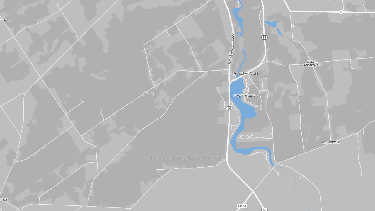 Transit Grade map of Hannawa Falls, NY