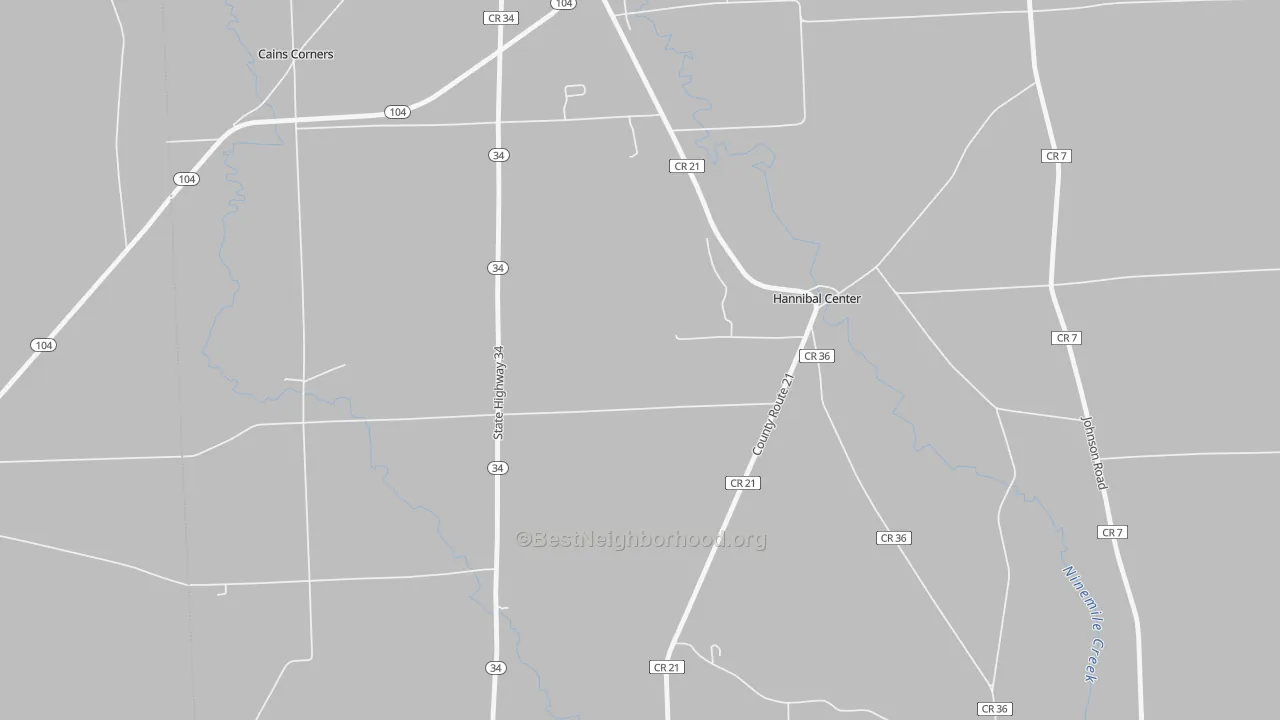 Transit Grade map of Hannibal Center, NY