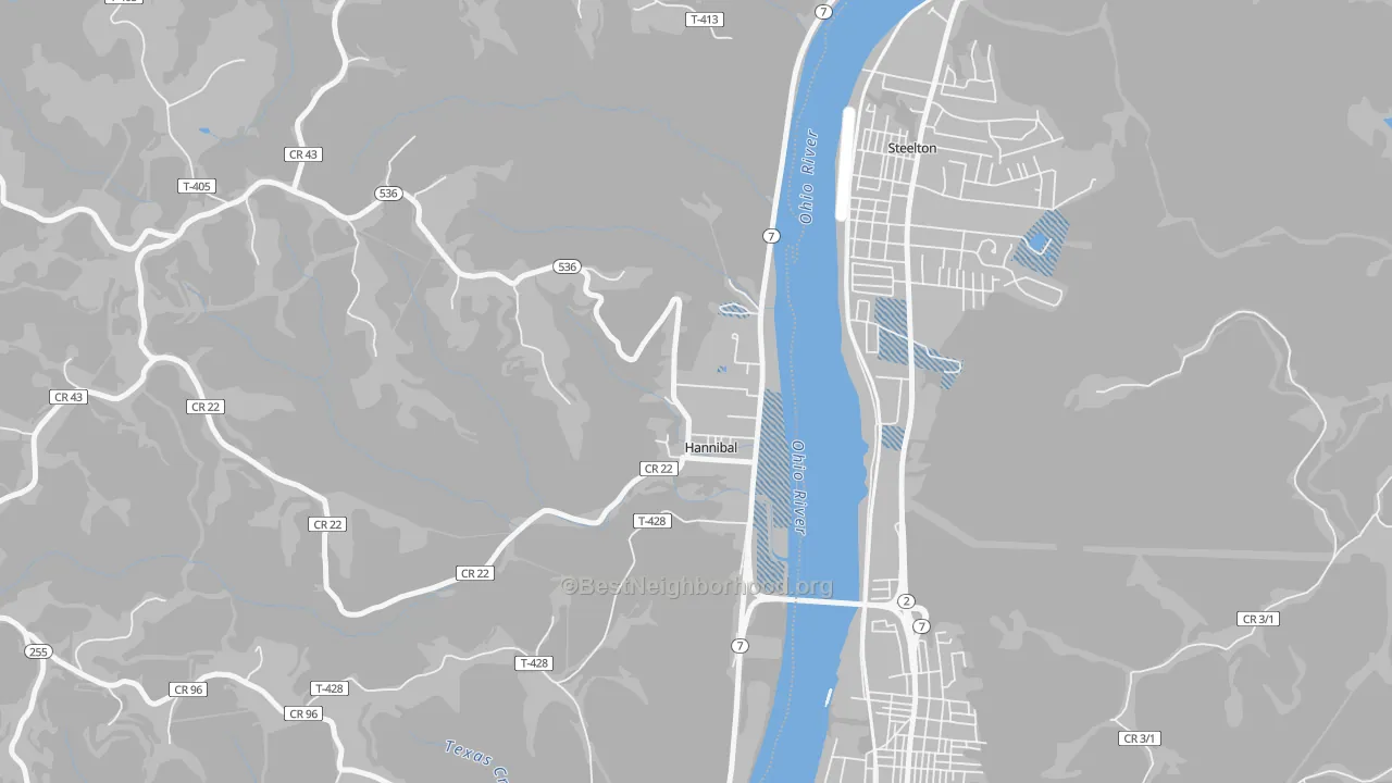 Transit Grade map of Hannibal, OH