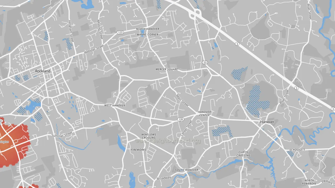 Transit Grade map of Hanover, MA