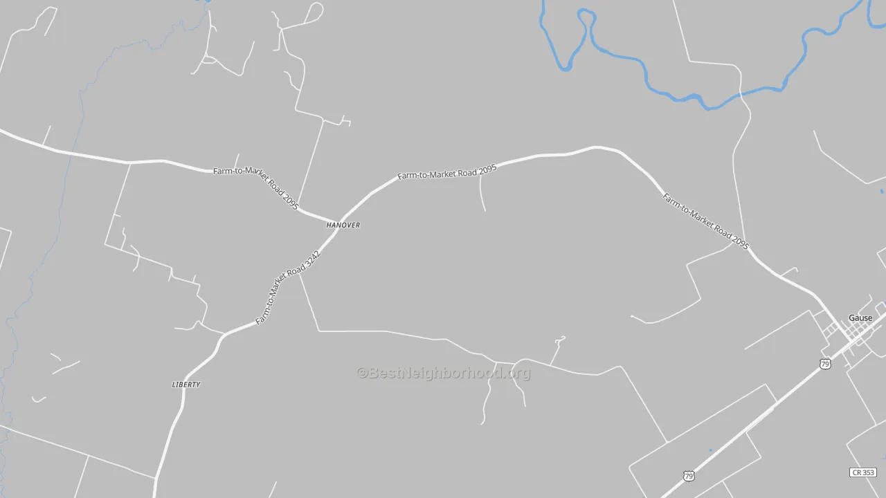 Transit Grade map of Hanover, TX
