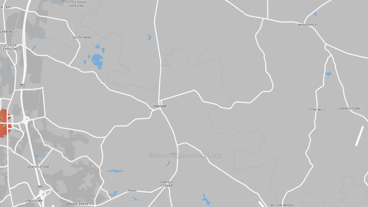 Transit Grade map of Hanover, VA