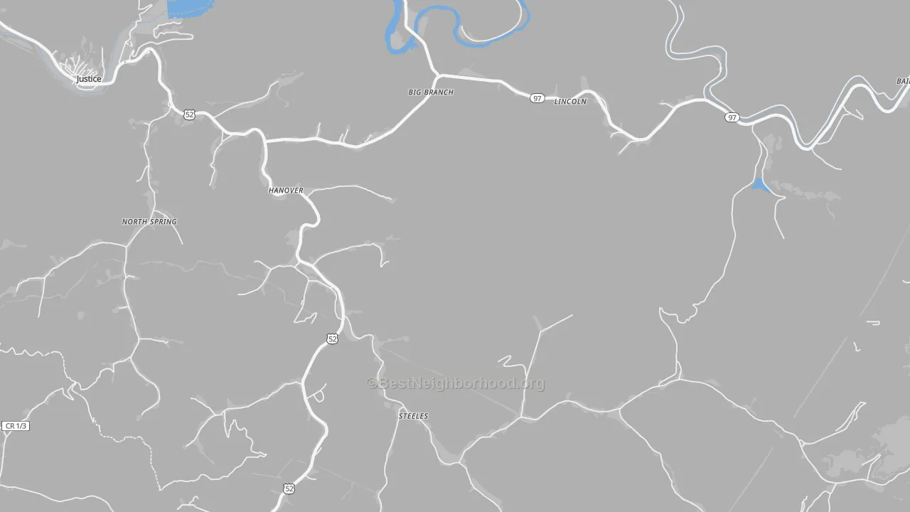 Transit Grade map of Hanover, WV