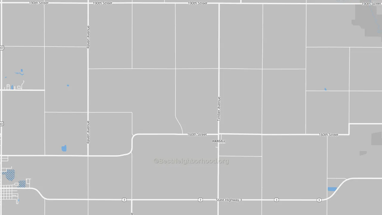 Transit Grade map of Hansell, IA