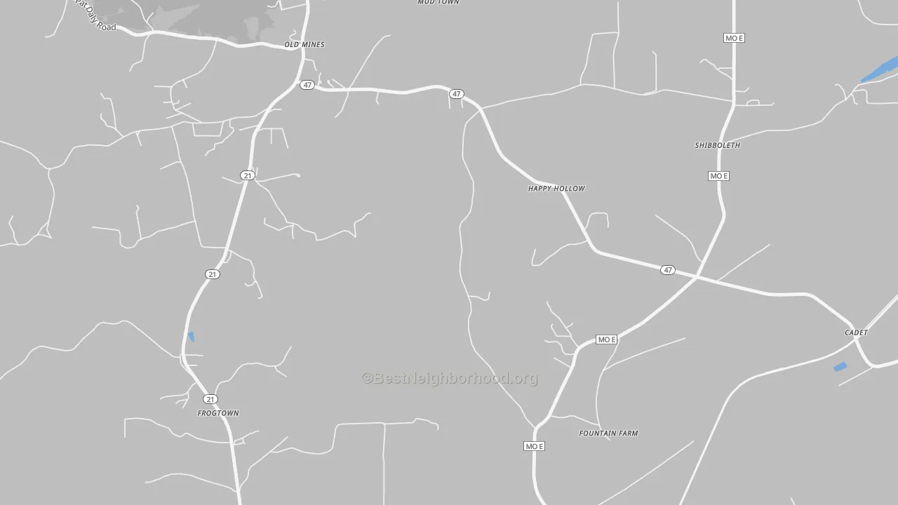 Transit Grade map of Happy Hollow, MO