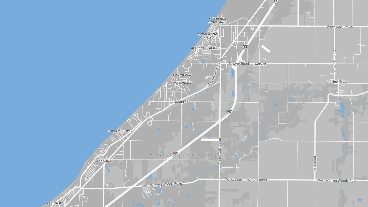 Transit Grade map of Harbert, MI