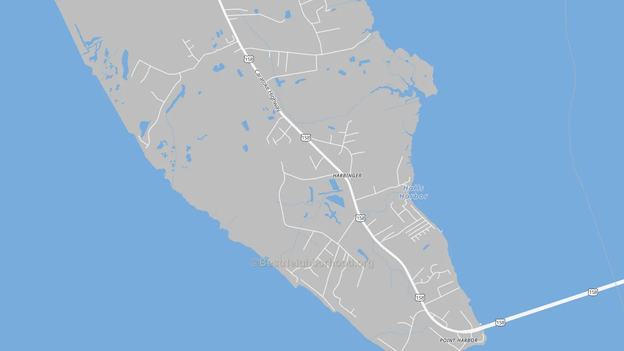 Transit Grade map of Harbinger, NC