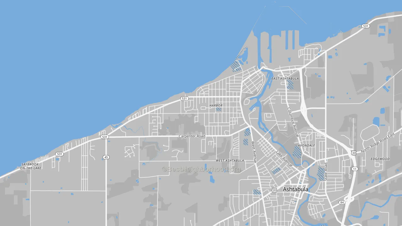Transit Grade map of Harbor, Ashtabula, OH